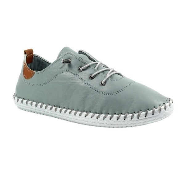 Lunar Women's St Ives Leather Plimsolls - Grey - Grey - 100% Leather