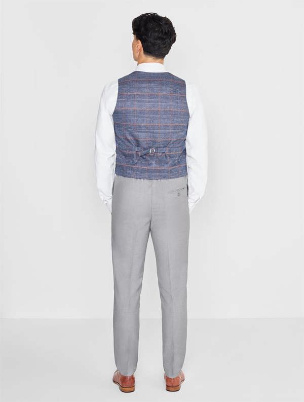 Grey and blue checked page boy suit