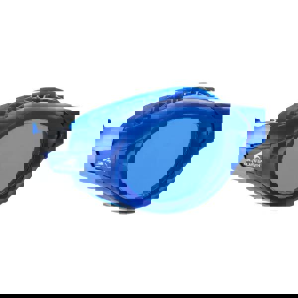 Blue Aquafeel Ergonomic Junior swim goggles with silver frame and clear lenses