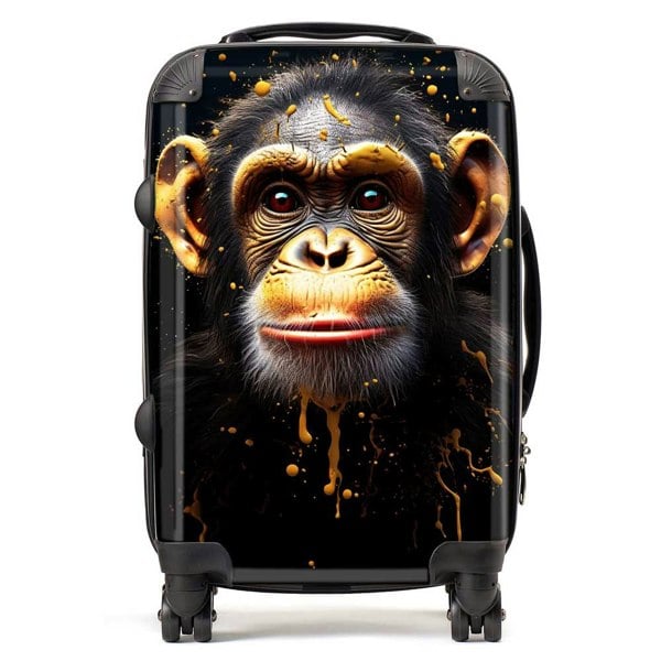 Warren Reed Splashart Cheeky Chimp Face Suitcase