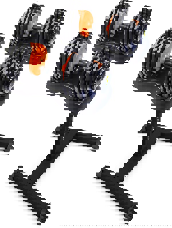 Strongology Urban25 Orange Adjustable Dumbbell Pair with Free Durable Steel Adjustable Urban25 Dumbbell Floor Stand