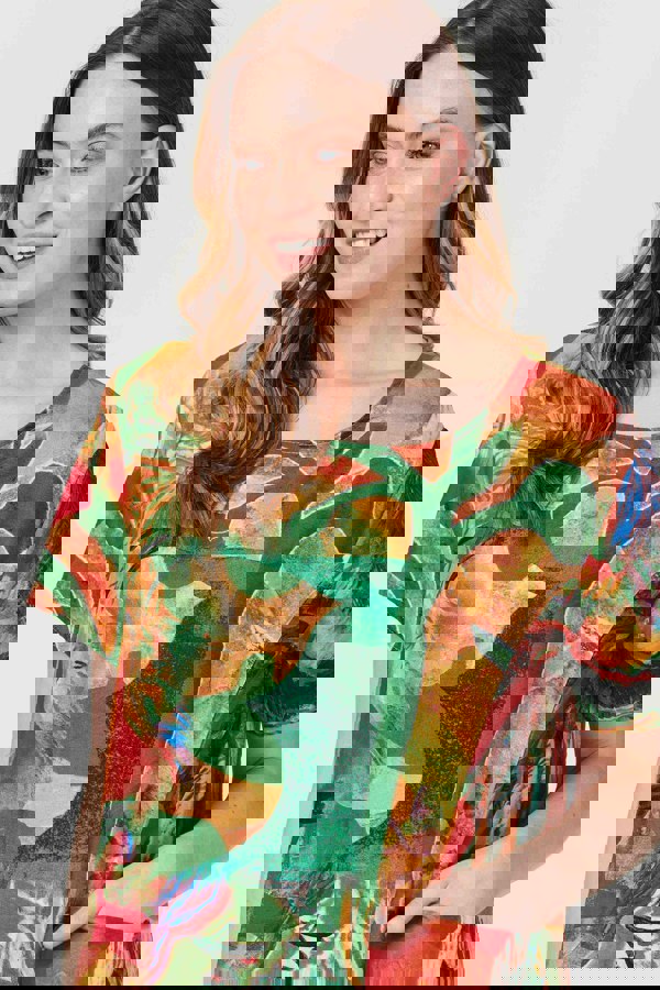 Orange | Abstract Print Tunic Dress