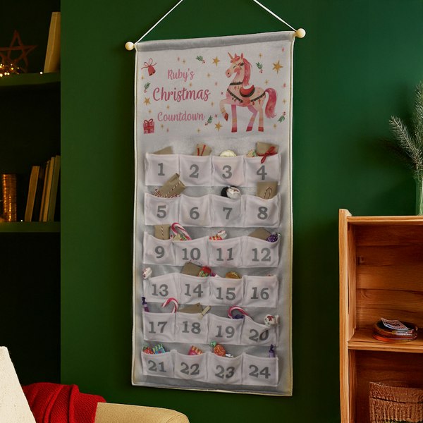 Personalised Memento Company Personalised Unicorn Christmas Advent Calendar