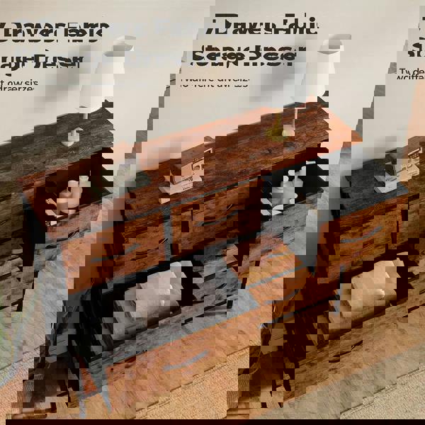 Levede Chest of Drawers 7 Drawer Storage for Bedroom Living Room in Brown Black