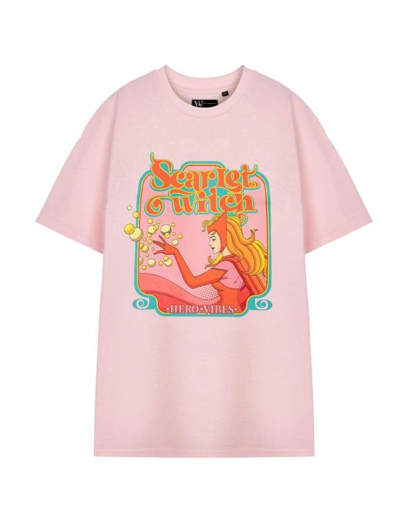 Marvel Womens Pink Hero Vibes Short Sleeved T-Shirt