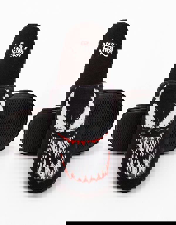 Marvel Mens Black Venom Mule Slippers