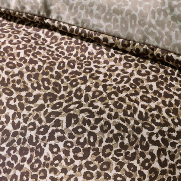 Catherine Lansfield Animal Print So Soft Reversible Duvet Cover Set Brown