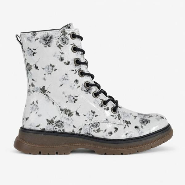 Cipriata ANNETTA Floral Ankle Boots   in  Grey