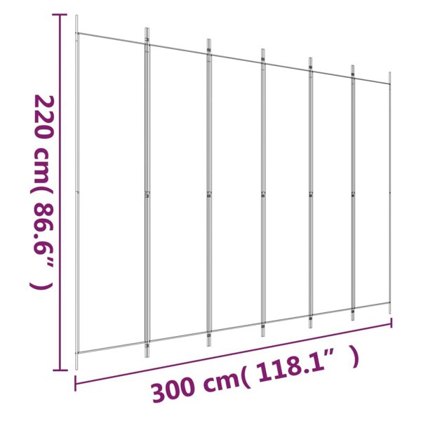 Berkfield 6-Panel Room Divider Anthracite 300x220 cm Fabric