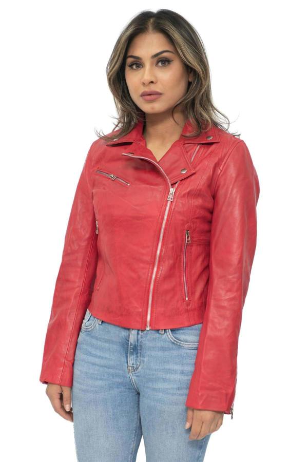 Infinity Leather Womens Leather Biker Jacket-Zanzibar