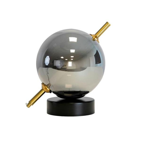 Angel Cerdá Grey smoked mirror-effect glass and black steel table lamp 8090