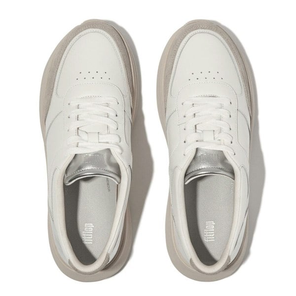 FitFlop F-MODE LEATHER Womens Trainers Urban White/Silver