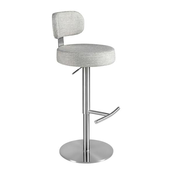 Angel Cerdá Swivel Stool in Light Grey Marbled Fabric 4230