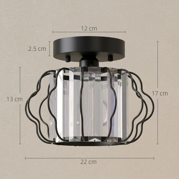HOMCOM Crystal Ceiling Light Fixtures, Ceiling Lighting, 2 Pack