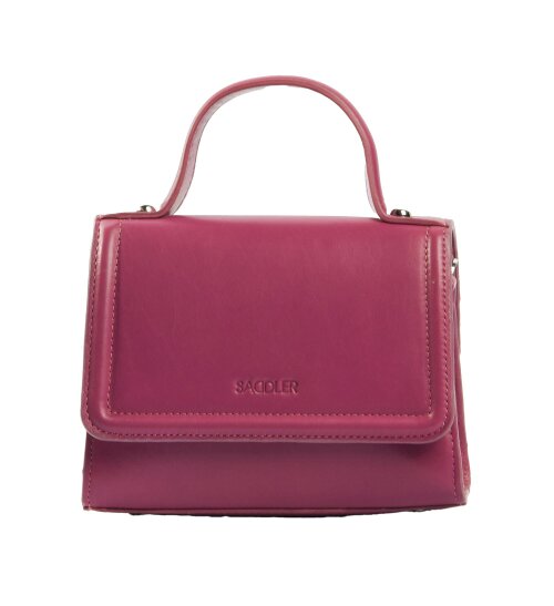 SADDLER  TINA Leather Flapover Handbag - Adjustable Strap, Phone Pocket, Crossbody or Handheld - RFID Protected - Magenta
