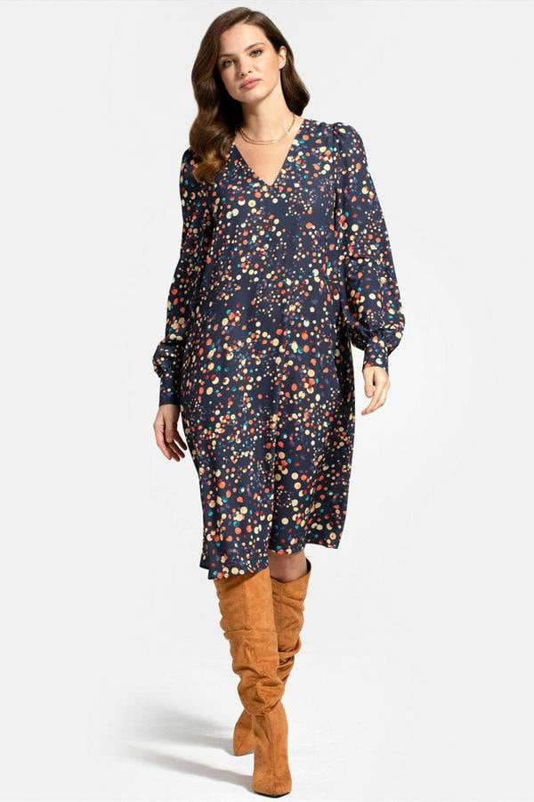 HotSquash Chiffon Loose Dress with V Neck
