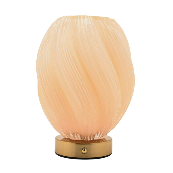 Hestia Swirl Glass LED Rechargeable Touch Lamp