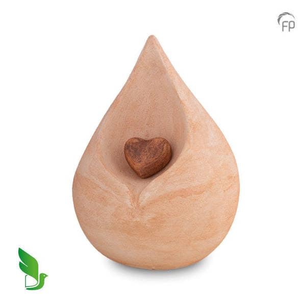 Memorials Direct Clay Teardrop Biodegradable Urn (Natural) - XL Adult