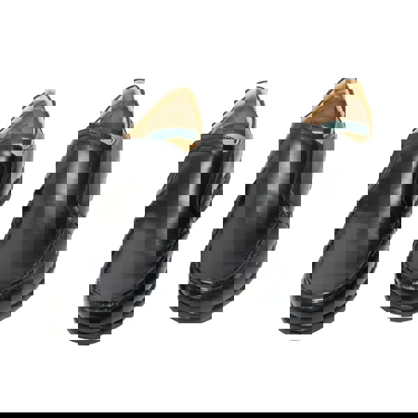 Roamers Mens Leather XXX Extra Wide Twin Gusset Casual Shoe - Black