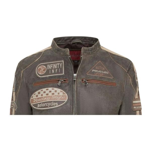 Infinity Leather Womens Leather Biker Racing Badges Jacket-Agadir