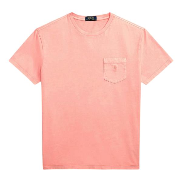 Ralph Lauren Mens Embroidered Pocket Slim T-Shirt - Rose - 