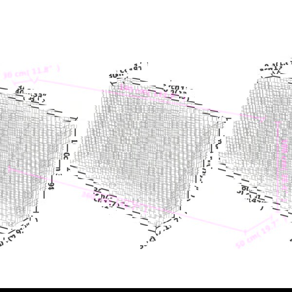Berkfield Gabion Raised Bed Galvanised Steel 360x50x100 cm