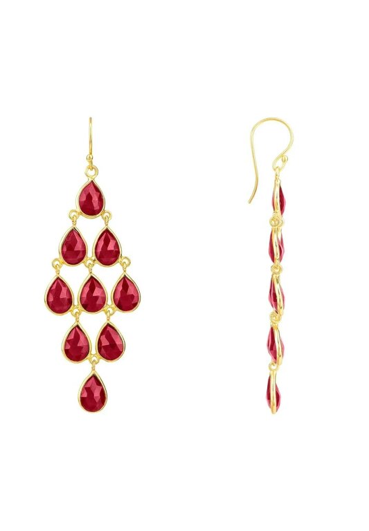 Latelita Erviola Gemstone Cascade Earrings Gold Garnet