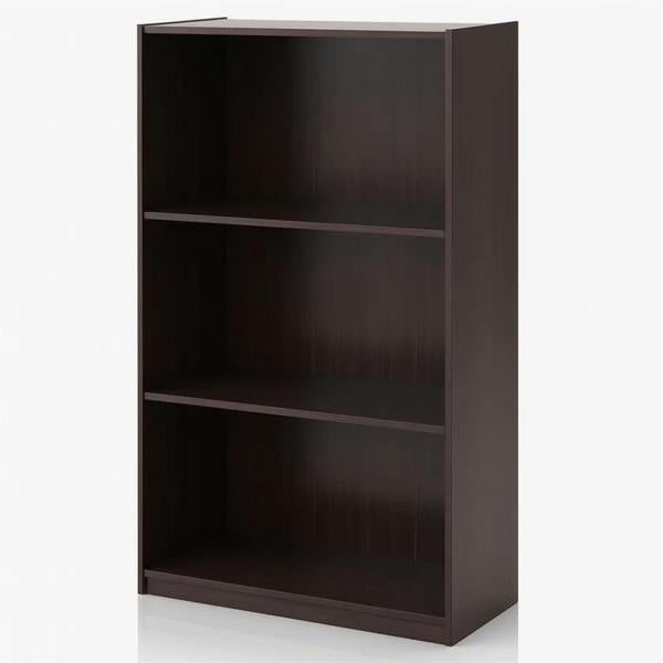 WALPLUS Basic 3-Tier Bookcase Storage Shelves, Dark Walnut | High Quality Decorative Wall Design