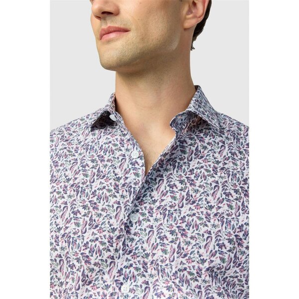 Alexandre Silver Alexandre Tailored Mauve Thyme Floral Printed Shirt