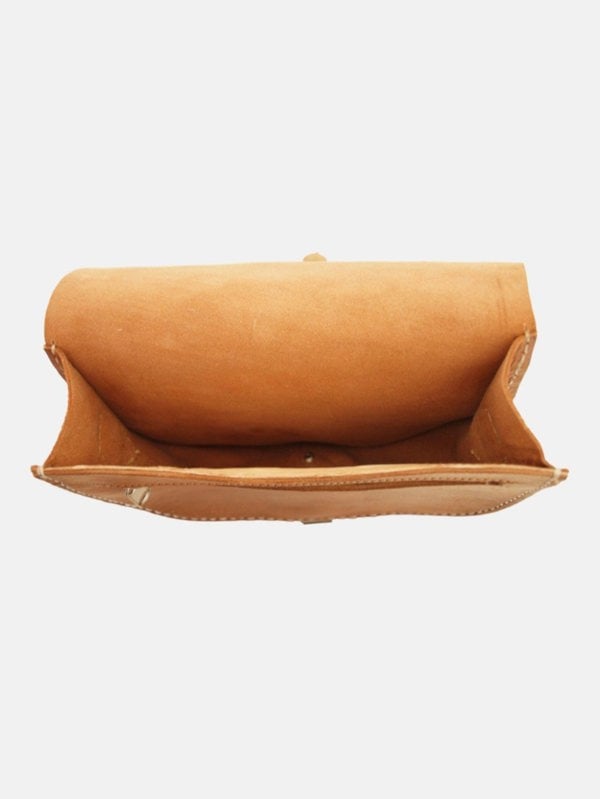 Berber Leather The Temara Large Saddle Bag in Tan