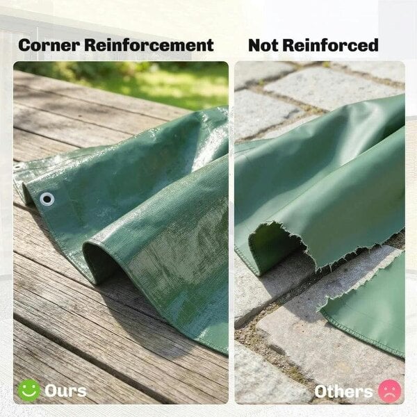 3 x 4m Waterproof Tarpaulin, 90GSM Tear-Resistant PE Tarp with Reinforced Grommets, UV Protected Cover