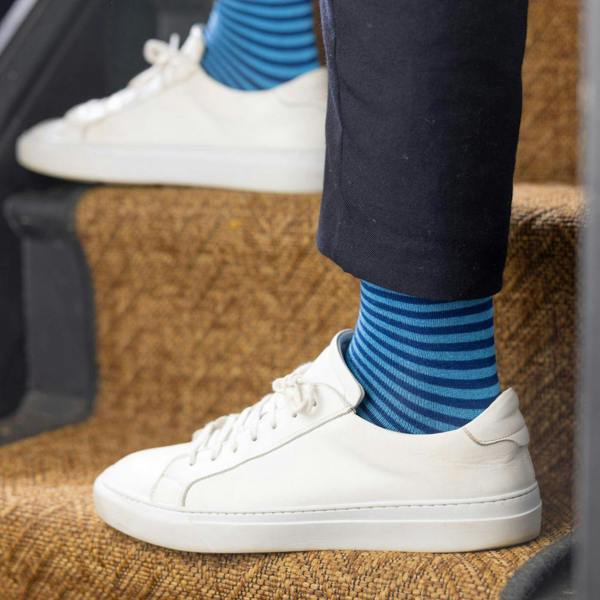 Swole PandaSocks SingleNarrow Stripes Bamboo Socks, Blue/navyBoxers & Briefs