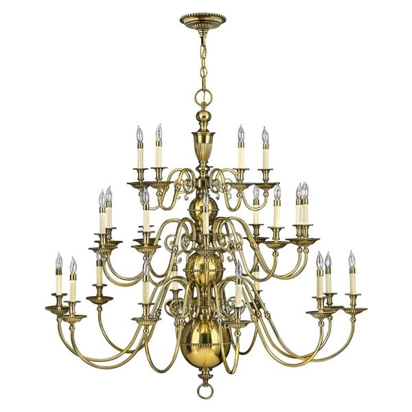 25 Bulb Chandelier Hanging Pendant LIght Burnished Brass LED E14 40W Bulb Loops