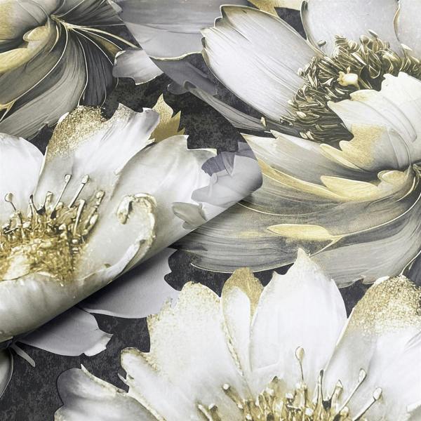 Aminah Floral Charcoal & Gold Wallpaper image 3