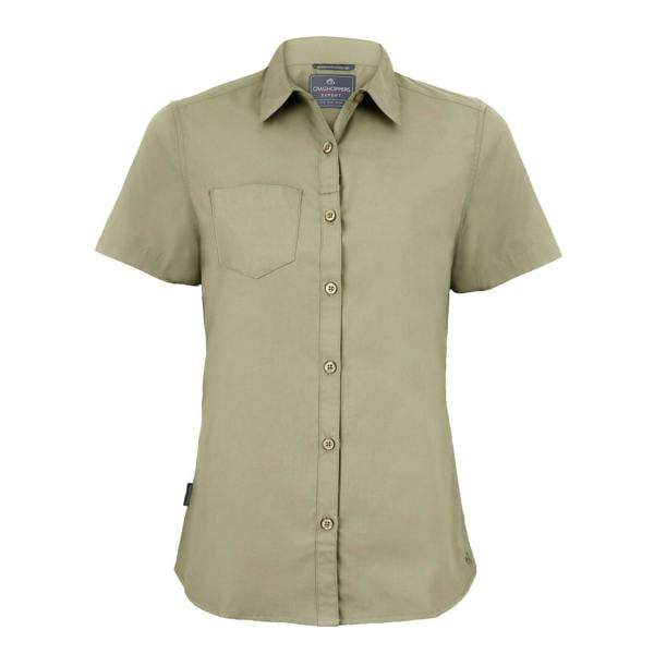 Craghoppers Womens/Ladies Expert Kiwi Short-Sleeved Shirt - Pebble Brown