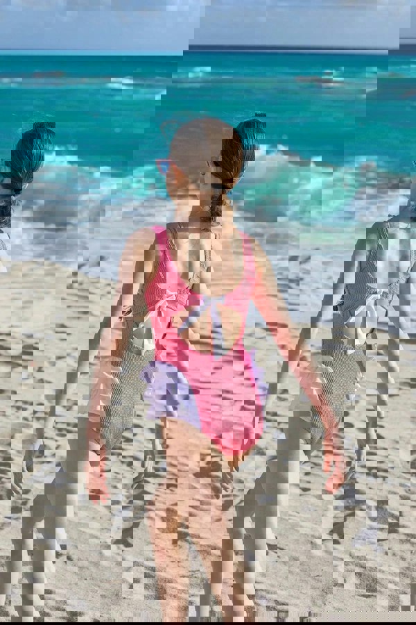 Nessi Byrd Girls Violet Swimsuit in Pink