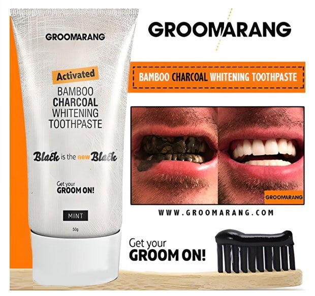 Groomarang Activated Bamboo Charcoal Teeth Whitening Toothpaste