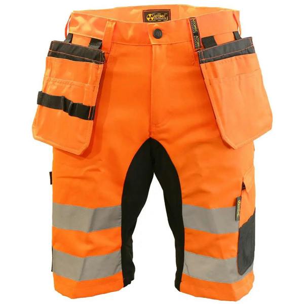 Slim Fit Stretch Work Shorts with Removable Holster Pockets - Hi-Vis Trousers