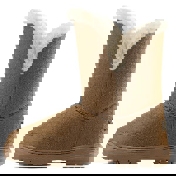 VIVA Freya: Womens Double Button Faux Fur Lining Mid-Calf Winter Boots