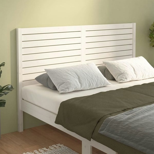 Berkfield Bed Headboard White 146x4x100 cm Solid Wood Pine