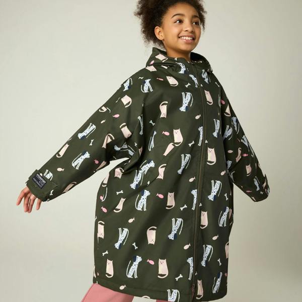 Regatta Childrens/Kids Cats & Dogs Waterproof Changing Robe - Dark Khaki - 