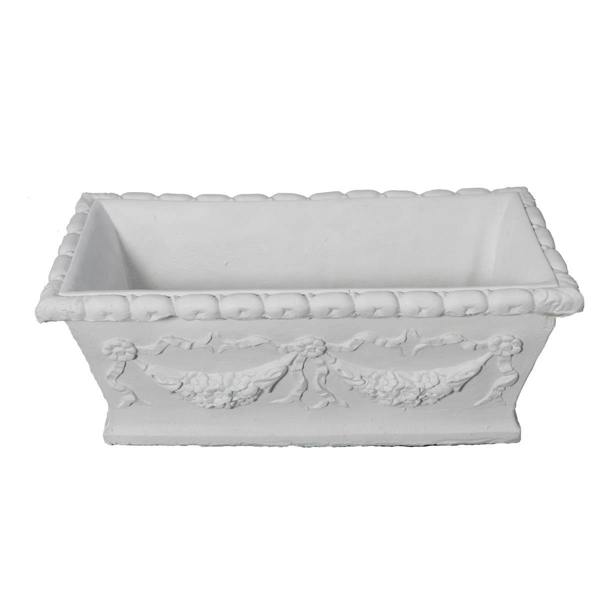 Large Swag Detail Design White Stone Cast Trough 1m long 