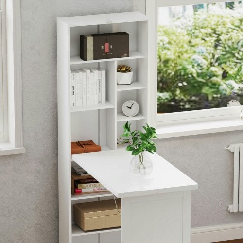 Wyld Haus Larono 98cm White 3 Section Work Desk With Writing Board And Storage