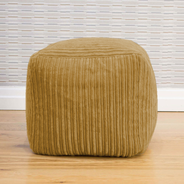rucomfy Indoor Jumbo Cord Bean Bag Footstool - Cube Pouffe