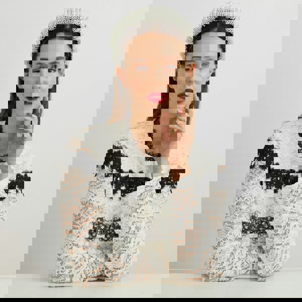 pearl padded headband wedding guest