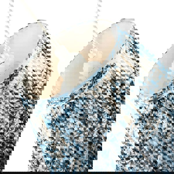 Traditional Floral Tapered Lamp Shade in Navy Midnight Blue and White Image 3