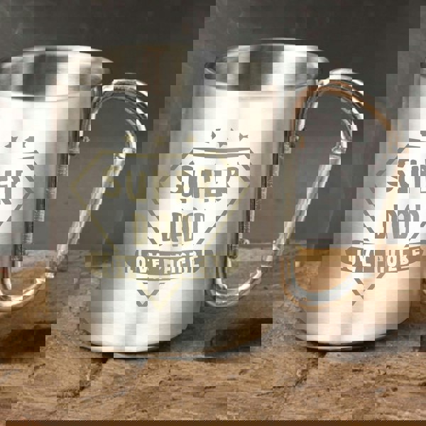 Personalised Memento Company Personalised Super Dad Stainless Steel Mug
