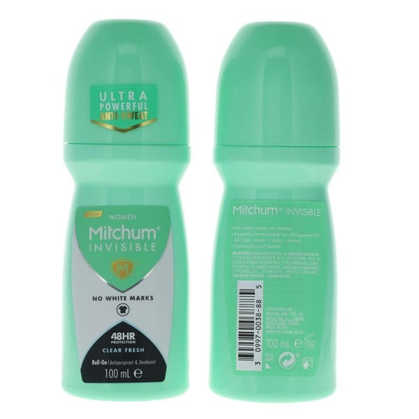 Mitchum Women Invisible 48H Roll On Antiperspirant Clear Fresh 100ml