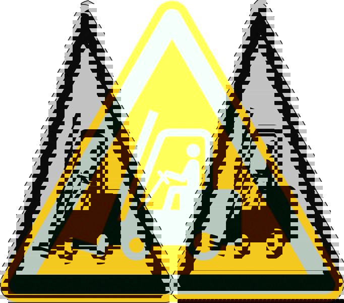 Durable Adhesive ISO "Caution Forklifts" Sign Safety Floor Sticker | 43cm