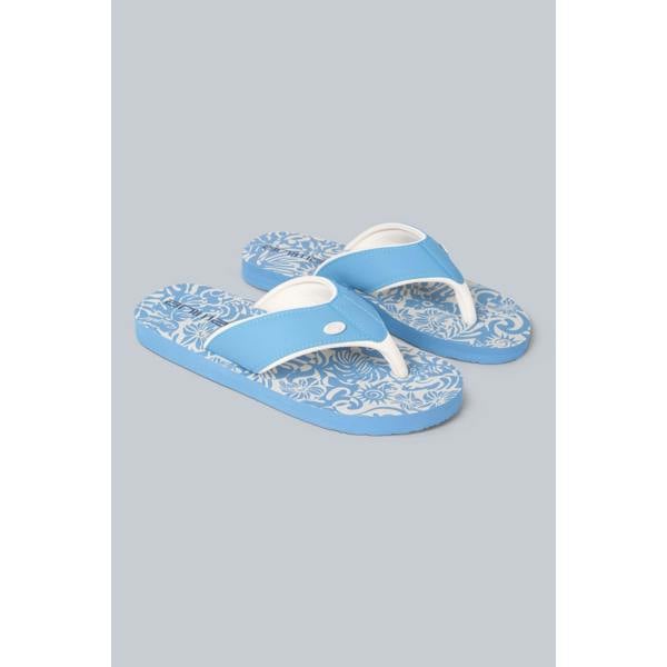 Animal Womens/Ladies Leaf Print Recycled Flip Flops - Pale Blue - 